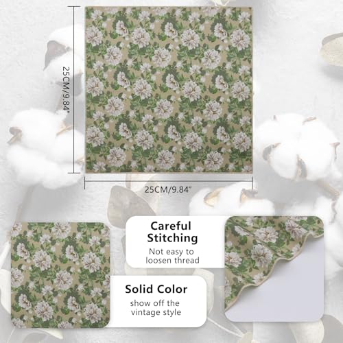 Image of Luckyvestir Pocket Squares for Men, 9 inch Cotton Linen Sage Handkerchiefs Men Women with Pocket Square Holder for Suits Business