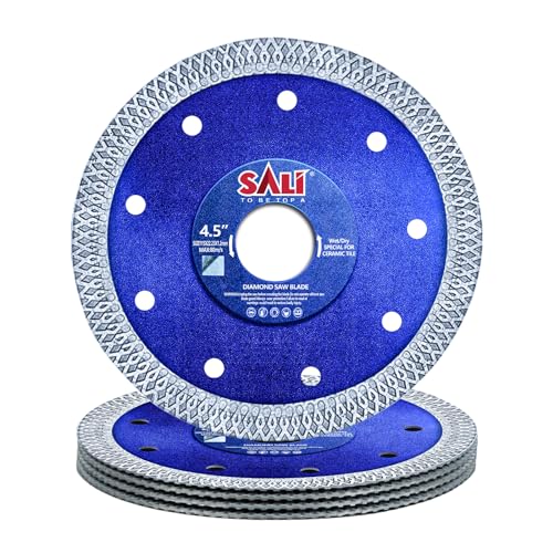 Sali 5pcs Diamond Saw Blade for Angle Grinder Masonry Saw 4.5\"* 7/8\" X-Teeth Diamond Cutting Wheel for Tile, Marble, Granite, Brick, Paving Flag, Concrete, Ceramic & Kerb with 5/8\" Arbor Adapter