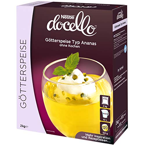 Nestlé docello Götterspeise Typ Ananas, ohne Kochen, Dessertpulver für Wackelpudding...