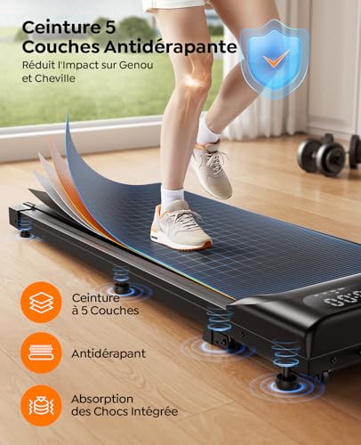 2 in 1 Folding Walking Mat for Home and Office, Treadmill for Walking and Jogging, Treadmill with Remote Control and Touch