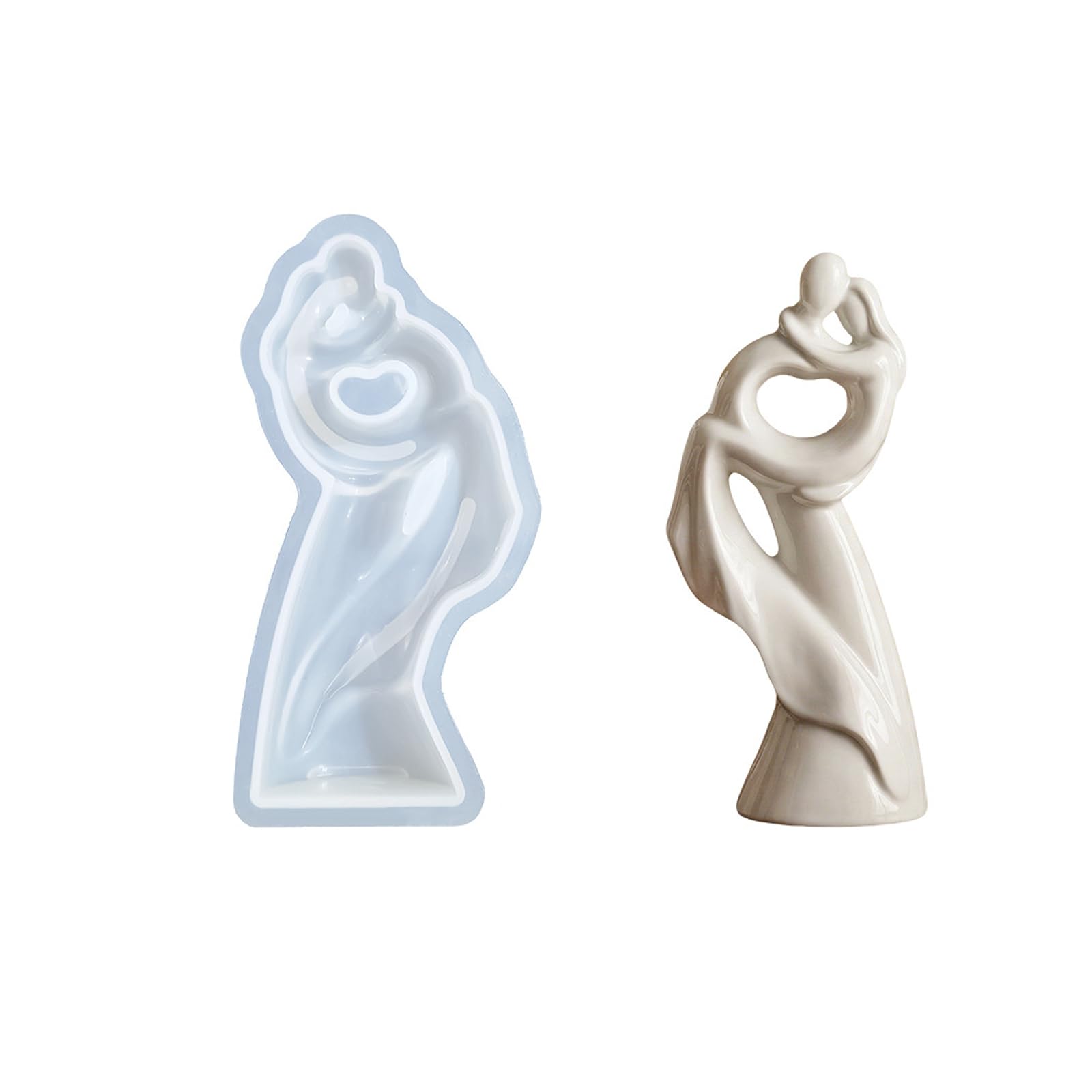 NEWFT Couple Figurine Silicone Mold Valentine ' s Silicone Easy Demold for Resin Casting Soap Making Candlewax Molds