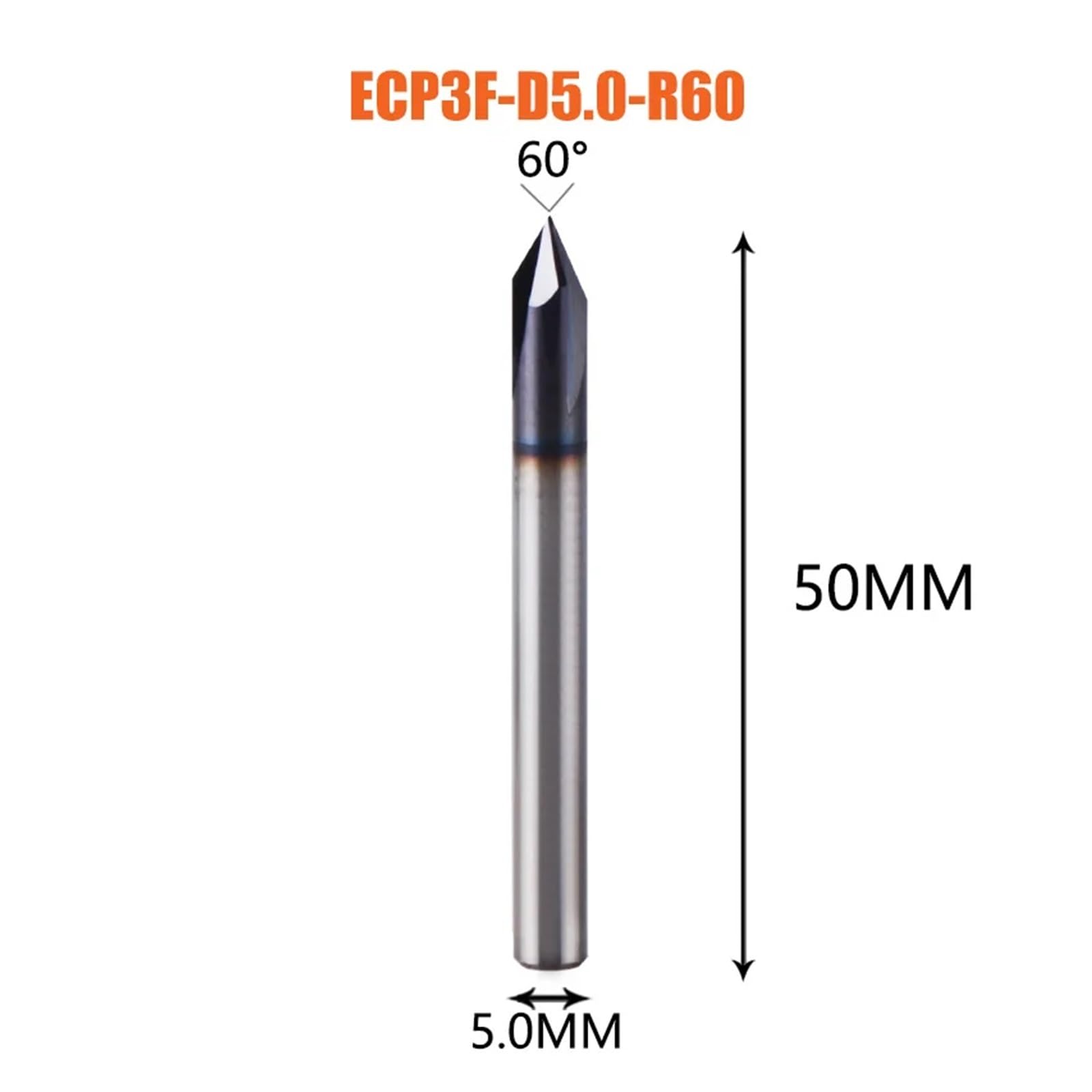 Pogłębiacze Frezy do fazowania zaokrągleń naroży 3-12 mm Gratowanie Drewna Metal Frezowanie Fazowanie(1PC-ECP3F-D5.0-R60)