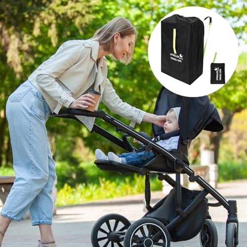 VAVPUP Transporttasche Kinderwagen Flugzeug,63x43x120cm,wasserdichte Kinderwagen Reisetasche aus Oxford Stoff mit Verstellbarem Schultergurt,Praktisches Reisezubehör für Doppelkinderwagen,AUT