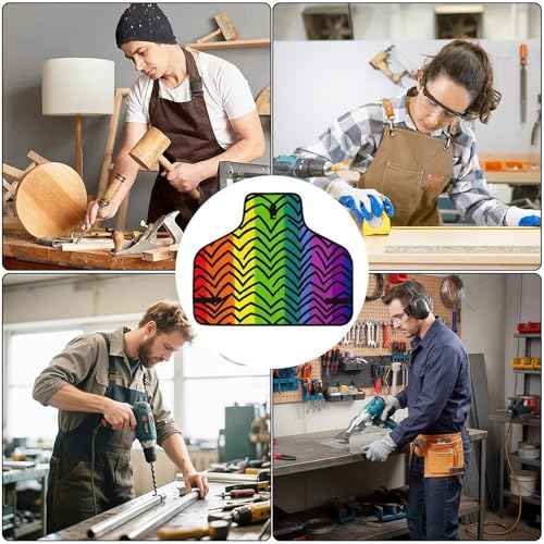 Delantal de trabajo arcoíris multicolor con hebilla rápida y bolsillos miniatura 6