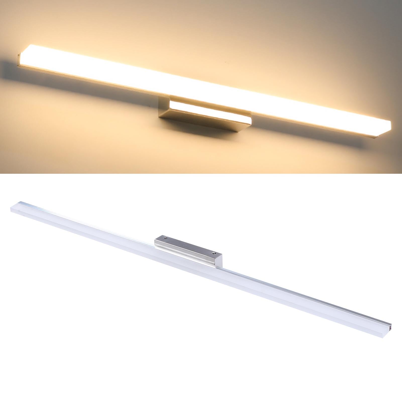 Lampada da Toeletta Moderna, Lampada da Bagno Dimmerabile Resistente All'acqua SUS Sopra lo Specchio, Lampada da Bagno a LED Antiappannamento con 3 Temperature di Colore