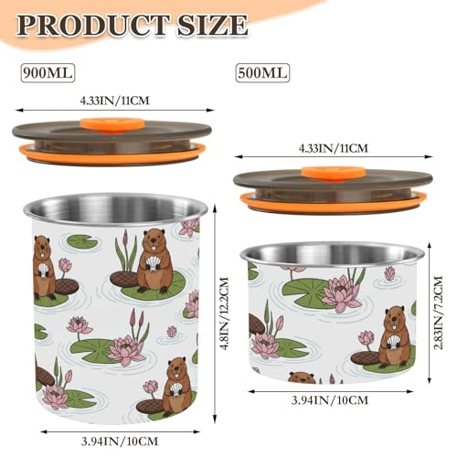 Contenedor para café de acero inoxidable con tapa hermética 900 ml miniatura 2
