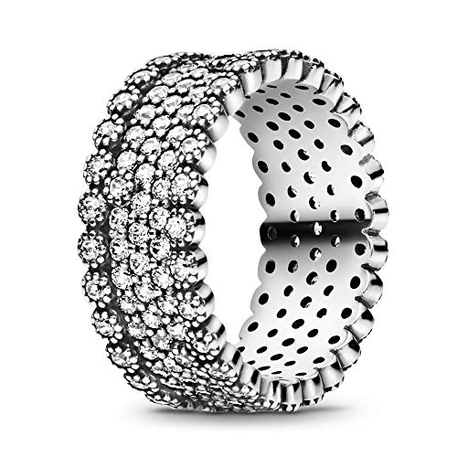 Pandora Jewelry Sparkling Pave Band Cubic Zirconia Ring in Sterling Silver, Size 7