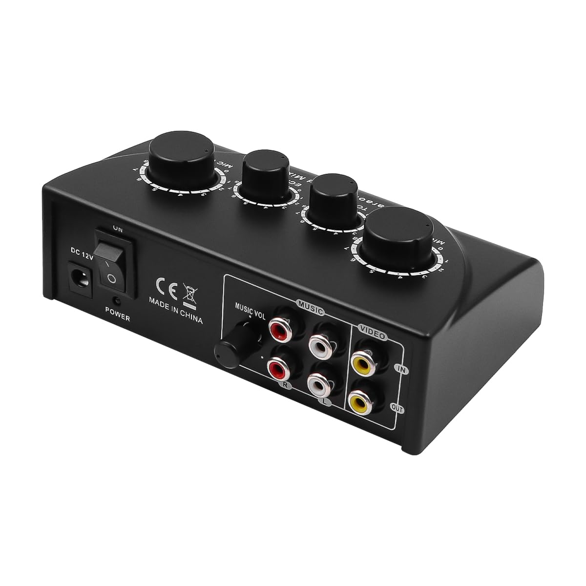 Mixeur Karaoké Portable 2 Entrées Micro Numérique Audio Son Karaoké Écho Mixeur pour Divertissement de Fête Familiale