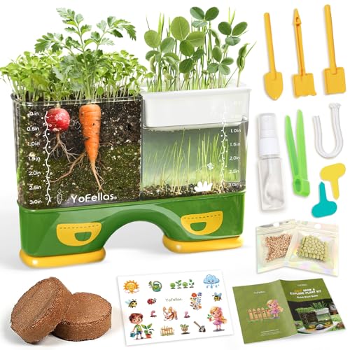 Root Viewer Science Kit for Kids – Grow Your Own Plant STEM Toy & Gardening Kit for Ages 6-12 – Educational Gift for Boys & Girls with Soil, Hydroponics, Journal & Stickers