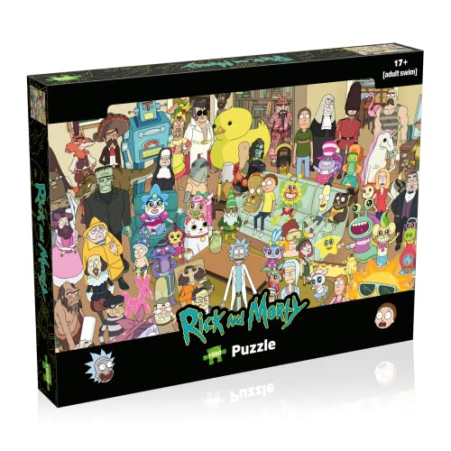 Winning Moves Puzle de 1000 Piezas de Rick y Morty Total Rickall – Top Trumps – Rompecabezas para Niños y Adultos, WM00396-ML1-6