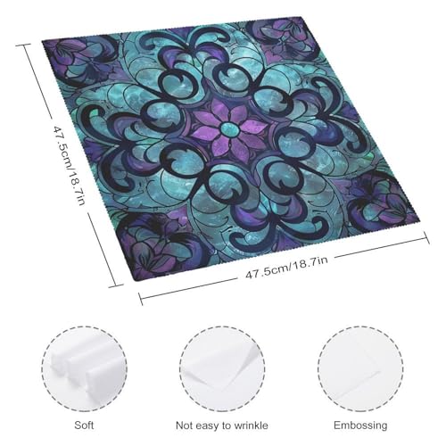 Servilletas de tela con estampado vitral 6 piezas miniatura 2