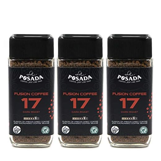 La Posada - Café soluble Velvet Dark 5 % micromolido y liofilizado, 3 botes de 90 g