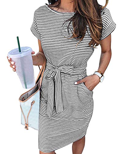 Image of MEROKEETY Women's 2026 Summer Short Sleeve Casual T Shirt Dress