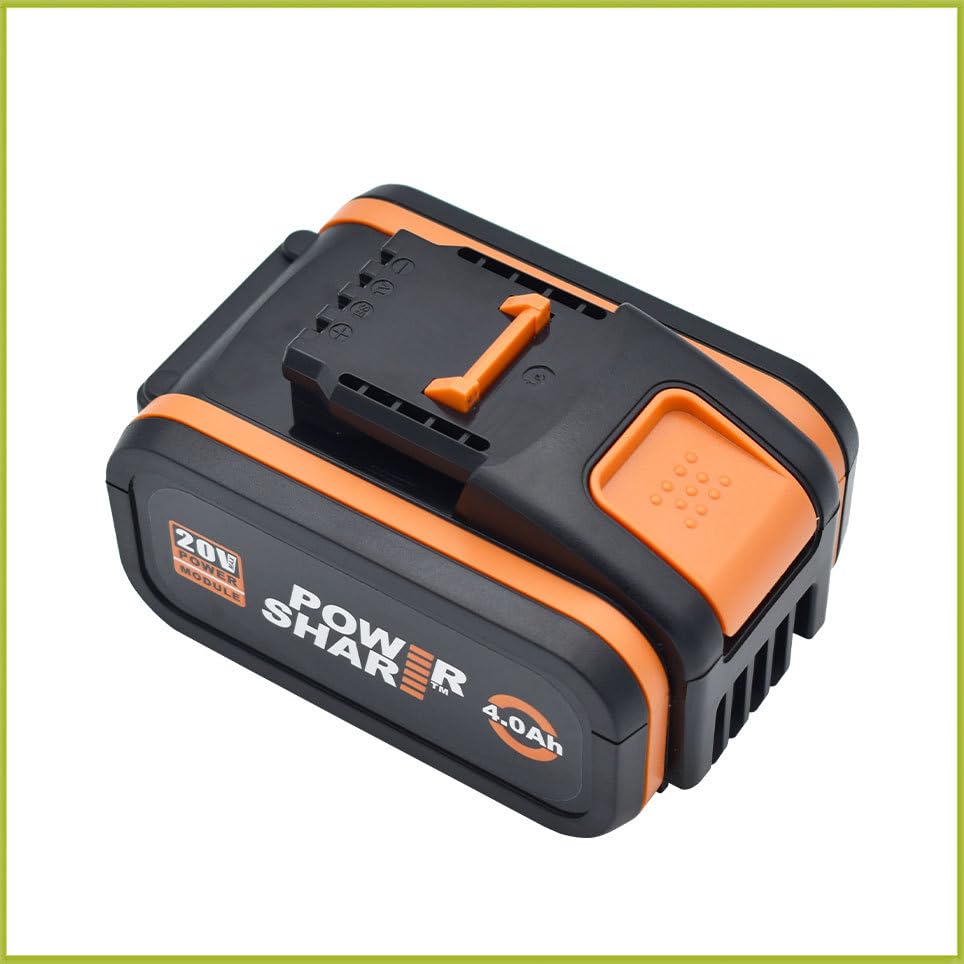 Batteria di ricambio da 20 V per Worx, senza fili Power Tools per Worx, WA3551/WA3553/35514/WA3551.1 agli ioni di litio (4000 mAh, 2 pezzi)