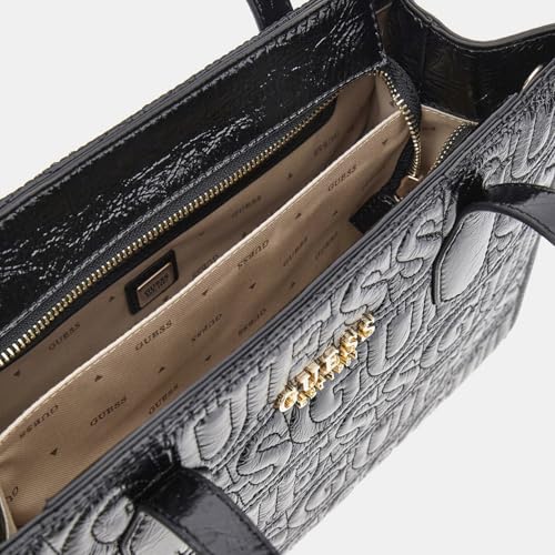 Image of Guess Women's Black Textured Tote| Ladies Purse Handbags | Gift For Ladies