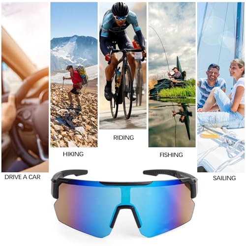 WuGU Gafas de Sol Deportivas Polarizadas - 2 Unidades Para Hombre y Mujer - UV400, Ciclismo, Conducción y Actividades Al Aire Libre - imagen 7