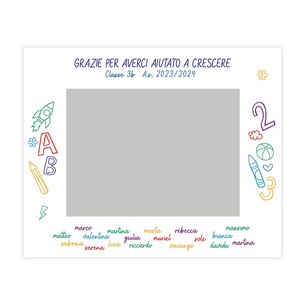 Generico Cornice Personalizzata per Maestra, Idea Regalo. Portafoto Con Stampa Foto Inclusa. Foto di Classe. Tre Formati 13x18-15x20-20x30cm (Maestra 4)