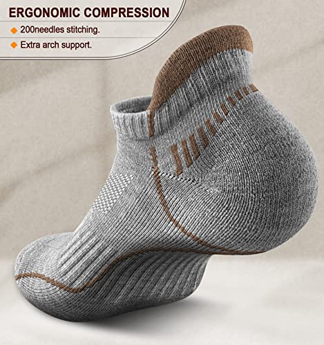 Image of BULLIANT Men Running Ankle Socks 6Pack-Cushioned Support-Low Cut No Show