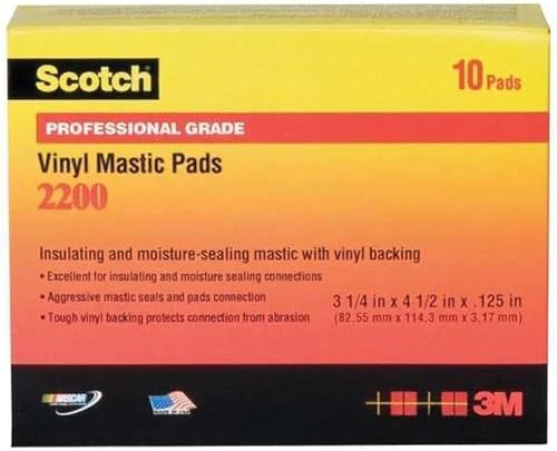 3m Electrical Tape, Vinyl, Black, Strip, PK10 2200-3-1/4X4-1/2IN - 1 Each