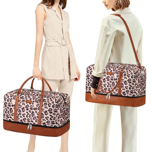 3PCS Weekender Bag for Women Overnight Bag Travel Bag Carry on Duffle Bag with Shoe Compartment Fit 21.5\" Laptop - Thumbnail 2