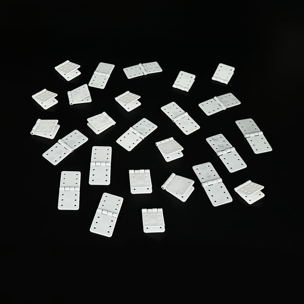 25PCS RC Airplane Pinned Nylon Hinges for RC Plane Replacement Parts Fixed Wing Model Airplane Loose-Leaf (Small 12X24mm)
