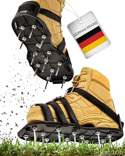 ,miaX Profi aireador de césped suela para zapatos antideslizantes - escarificador con talón elevado para sujeción segura