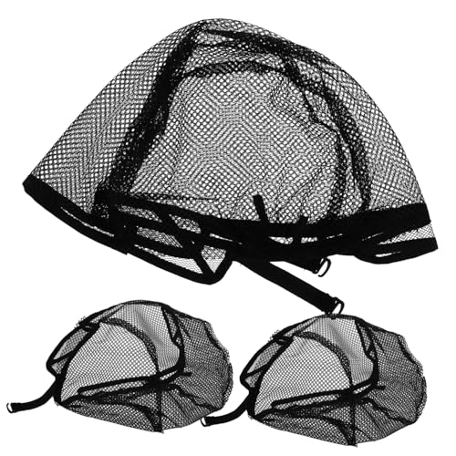PartyKindom 3Pcs Black Mesh Wig Caps for Women Comfortable Hair Net for Wig Use Secure Fit Practical Design for Everyday Wear and Wig Making