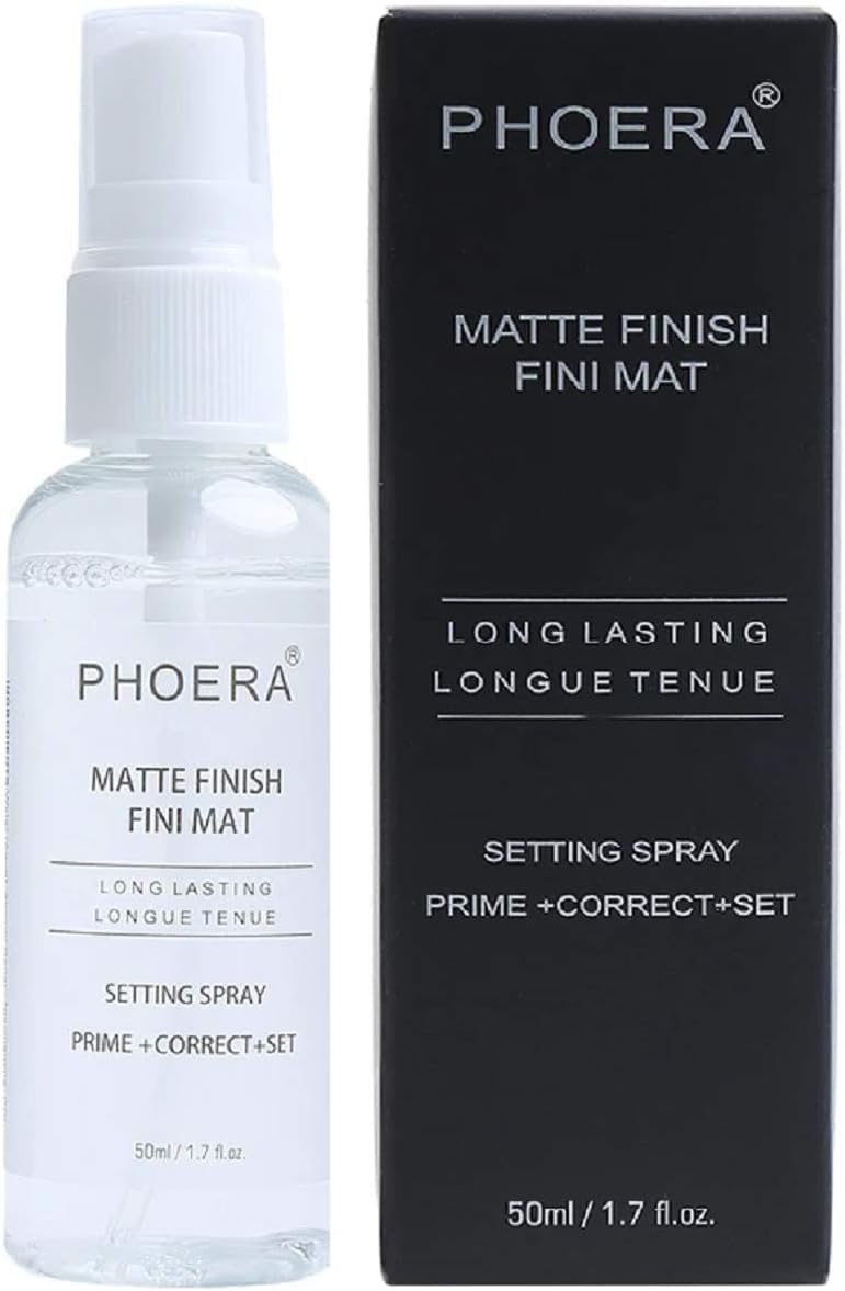 PHOERA Makeup Setting Spray Matte Finish | 3 in 1 Primer, Corrector & Fixer | Long Lasting 16–24Hr Wear | Lightweight Face Makeup Sealer Spray for Foundation