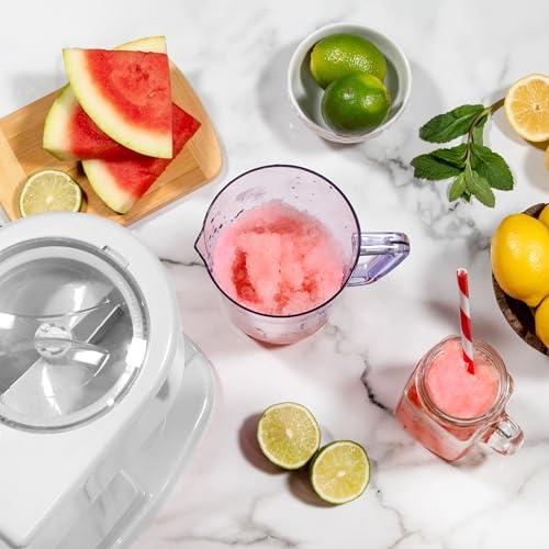 Image of Nostalgia Retro 40-Ounce Frozen Beverage Station - Slushie Machine and Ice Shaver with Automatic Mixing for Soda, Cocktails and Margaritas - Easy & Safe Use - White