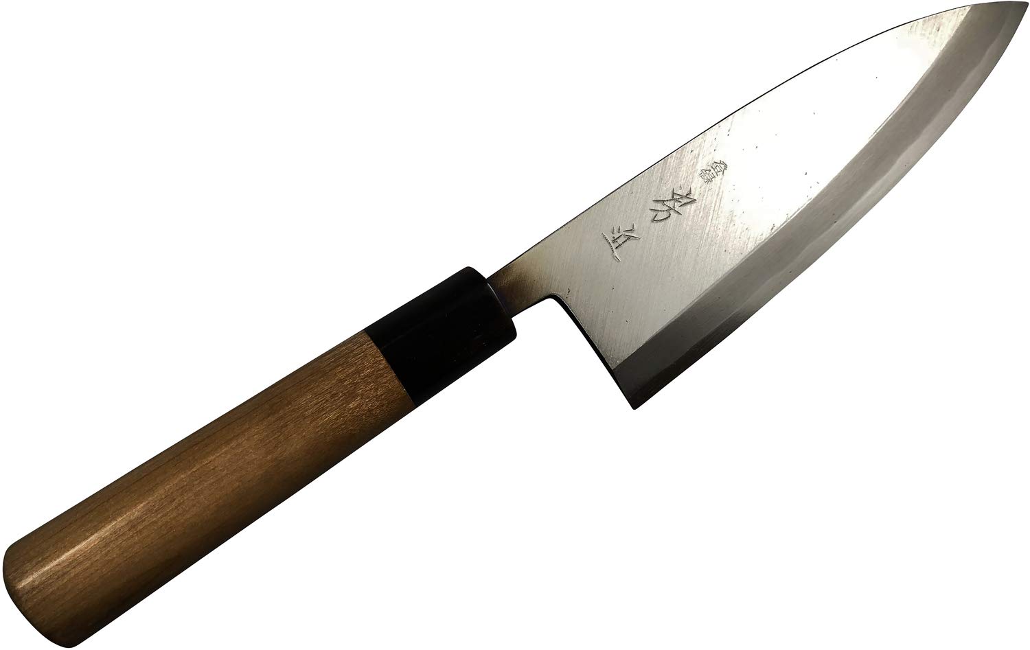 本刃付　房近　出刃包丁 鋼製 木製ハンドル 箱付き Amazon｜刀舟技研 出刃 包丁 (右利き用) 150mm 「 房近 一級