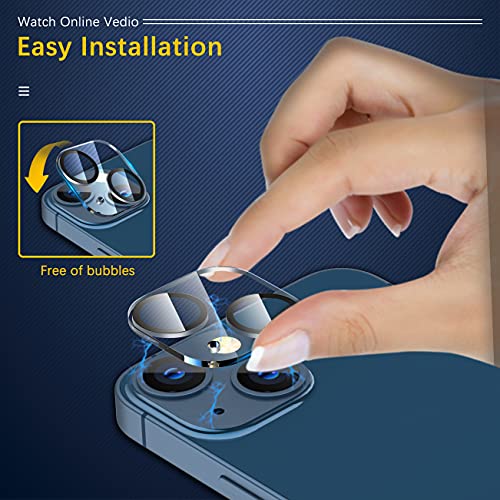 Image of UniqueMe iPhone 13 /13 Mini Camera Film Lens Cover for iPhone 13 /13 Mini, 3 Eyes, Ultra Thin, 9H Hardness, Made of Nippon Asahi Glass, Scratch Resistant, Shock Resistant, Black Edging, Dustproof, High Transmittance, Over Exposure Prevention, Lens Protective Film