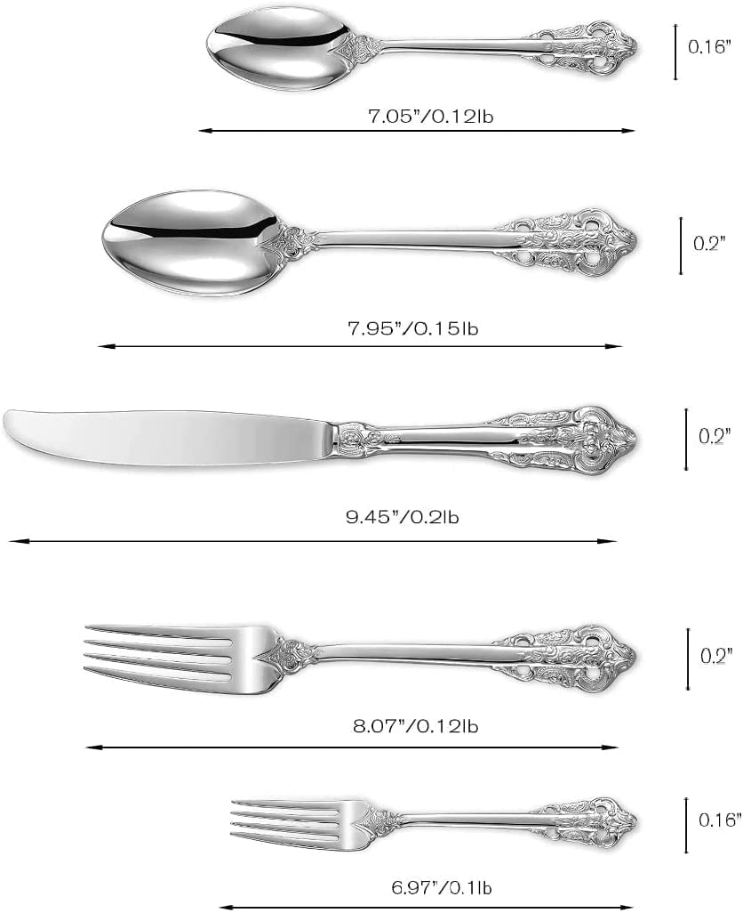 Zestaw sztućców, Zestaw sztućców dla 12 osób, 60 sztuk. Zestaw sztućców polerowanych na lustro, luksusowe zestawy sztućców, elegancka zastawa stołowa do domu/ważnych kolacji
