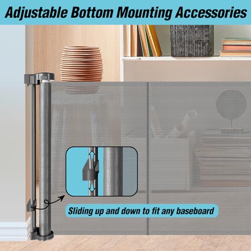 24 Inches Tall Retractable Baby Gate for Dogs Short Pet Gates to Step Over Extends Up to 55 Wide Reinforced Mesh Doggie Gates for Indoors Outdoors Small Dog Gate for Stairs Puppy Gate grey Cucciolini Doodles 24 inches tall retractable baby gate for dogs short pet gates to step over extends up to 55 wide reinforced mesh doggie gates for indoors outdoors small dog gate for stairs puppy gate grey cucciolini doodles