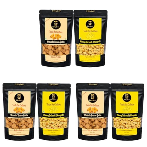 Image of Being Bania Besan Gatta and Moong Dal Mangodi Combo | Handmade | Rajasthani gatta mungodi (Besan Gatta (250g) + Moong Dal Wadi (250g)) (Pack of 3)
