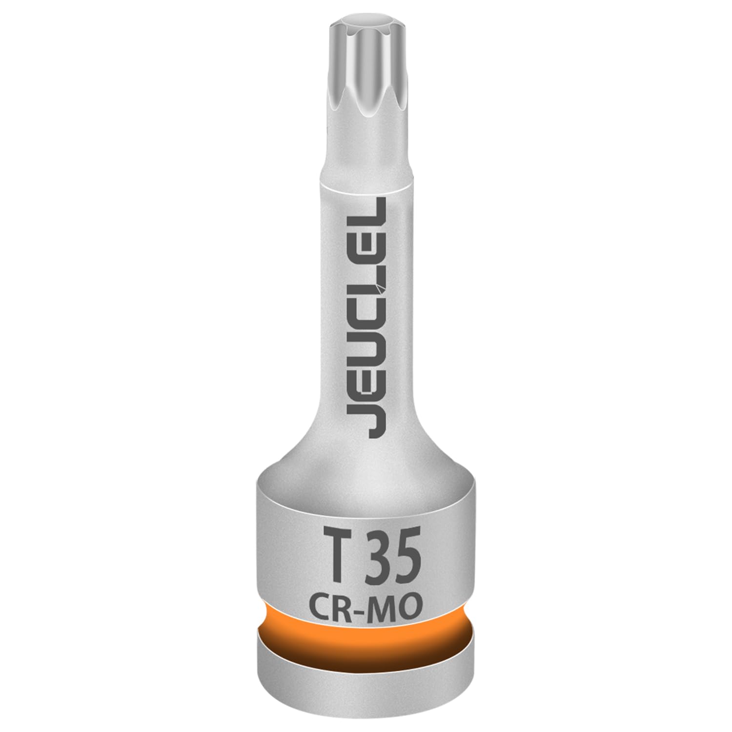 JEUCLEL T35 Torx Star 6 Point Impact Bit Socket, T35 1/2-Inch Square Drive 3-Inch Long Torx Socket, Cr-Mo Steel Lengthen Screwdriver Socket Adapter Tool