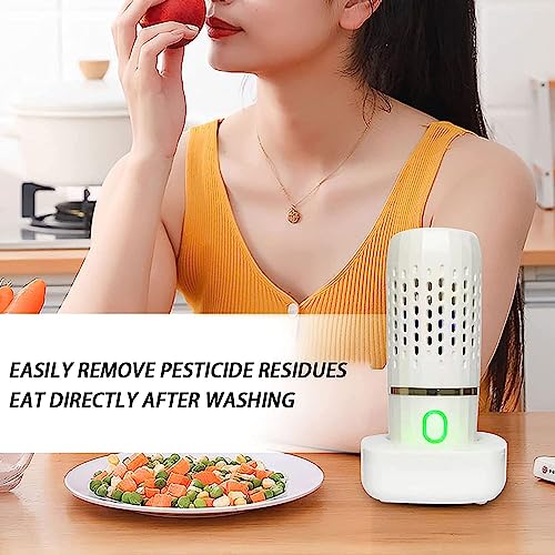 Image of Portable USB Fruit and Vegetable Cleaner,Fruit and Vegetable for Kitchenware,Meat,Dishes,Rice,Kitchen Tools (White)