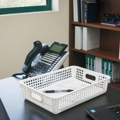 Image of Really Good Stuff Small Desktop Paper Storage Baskets, 14 inch x 10 inch x 3.25 inch