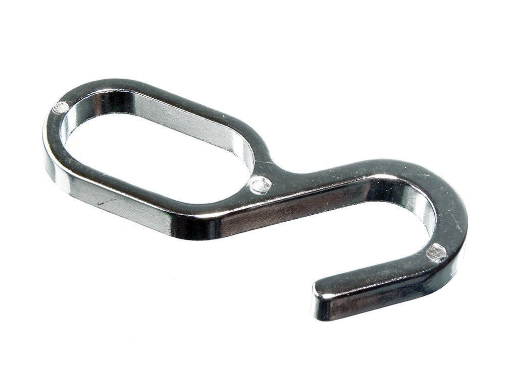 Merriway Chrome Plated Merriway® Bh02138 (2 Pcs) Cp Wardrobe Fitting Oval Rail Hook - Pack Of 2 Pieces