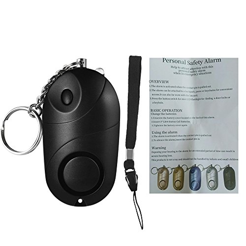 KKmoon Alarme pessoal 120-130dB Som de Emergência Auto-Defesa Alarme de Segurança Chaveiro Lanterna