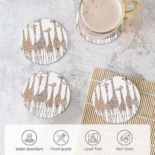 Sous-verres céramique de qualité supérieure décor girafes chic