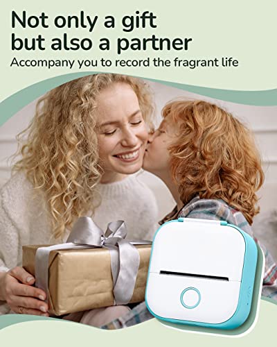 Memoqueen Mini Pocket Sticker Printer T02 Sticker Maker Machine, Thermal Photo Printer For Photos, Diaries, Memo, Study Notes, Work Plans, Wireless Receipt Printer Compatible With Ios & Android, Green #TOP6