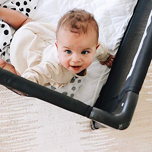 Image of Ely's & Co. Patent Pending Waterproof Cotton Quilted Pack n Play Sheet | Mini Crib Sheet | All in one Mattress Pad Cover and Cozy Sheet, White