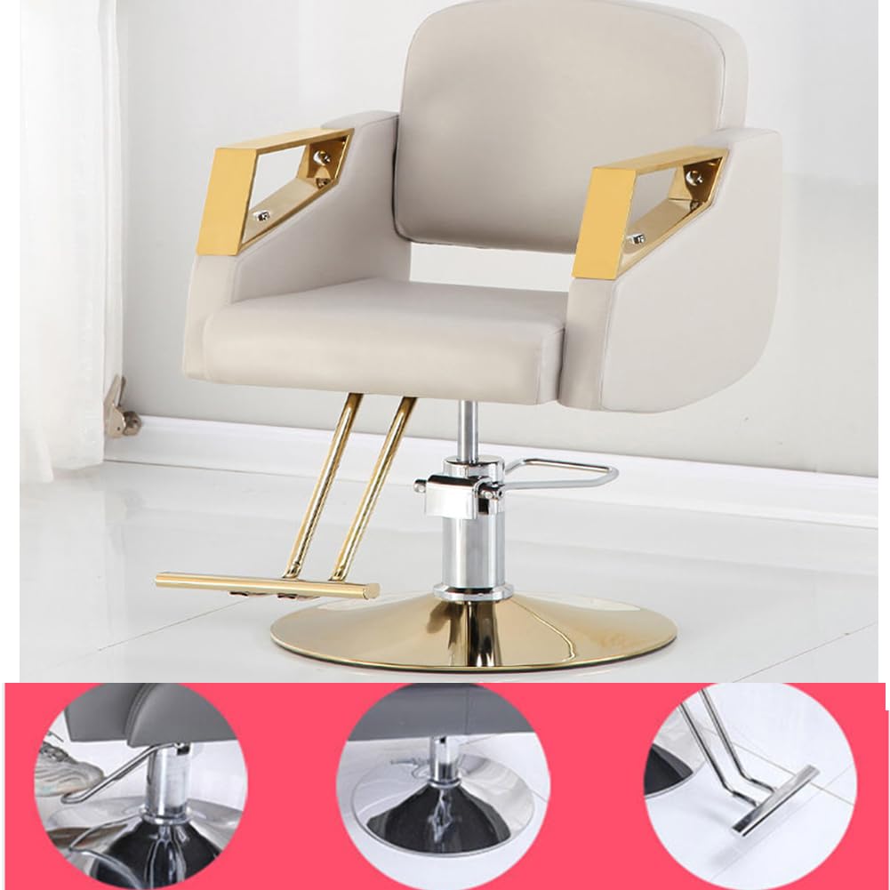 Silla de peluquería, Sillón de peluquería | Sillón clásico de barbería con Giro de 360 Grados y Bomba hidráulica, de Cuero y Altura Ajustable.