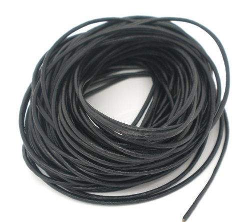 PEPPERLONELY Brand 10 Yard 1.5mm Genuine Black Round Leather Cords for Bracelet Necklace Beading Jewelry Making