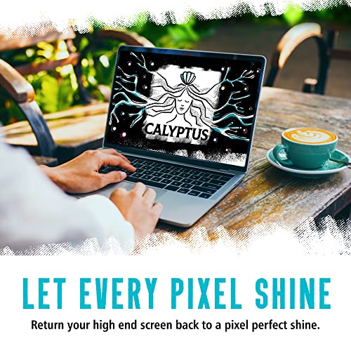 Calyptus Large Screen Cleaner Spray Kit | 32 Ounces + 4 Premium Screen Cloths | Plant Based Power | USA Made | Cleans iPad, Laptop, TV Screen Cleaner, Tablet, and Computer Monitor