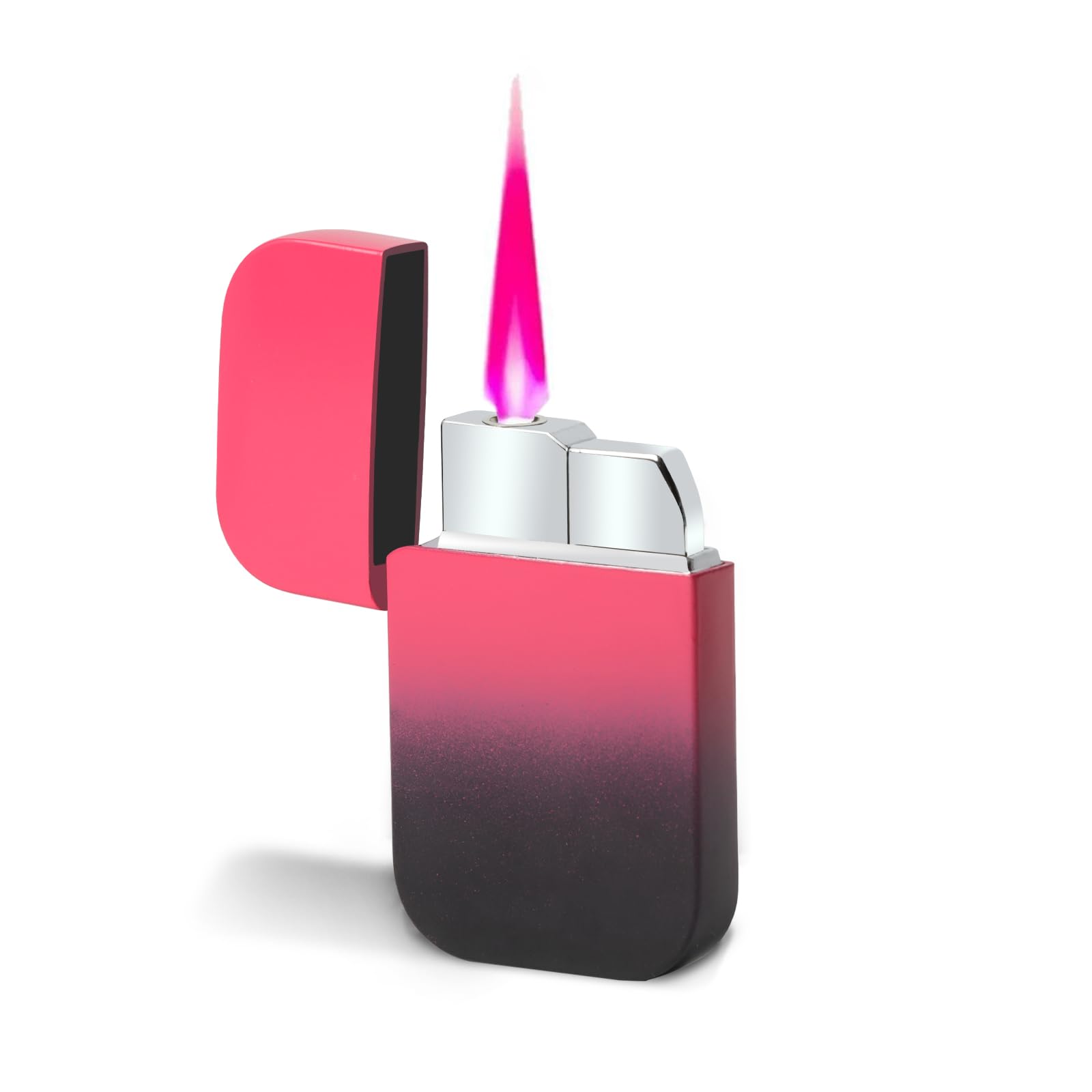 Torch Windproof Pink Flame Lighter Cute Glittery Refillable Butane Pocket Pink Lighter for Women Daily Use Birthdays Anniversary