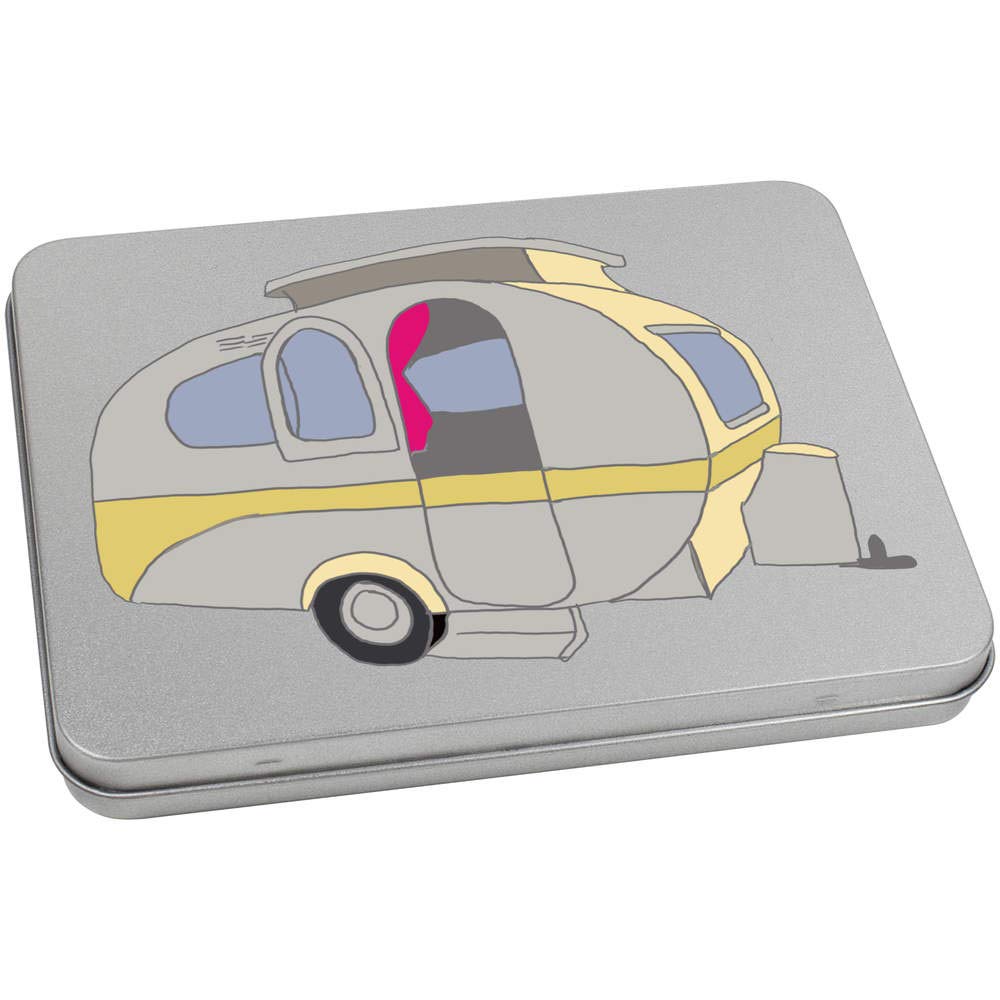 Azeeda 170mm 'Caravan' Metal Hinged Tin/Storage Box (TT00123293)