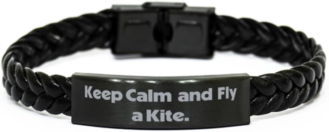 Inspirational Kite Flying Gifts, Keep Calm and, Best Birthday Braided Leather Bracelet Gifts For Friends From Friends, Hobby ideas, Hobby supplies, Gift ideas for hobbyists, Hobbyist gifts, Unique