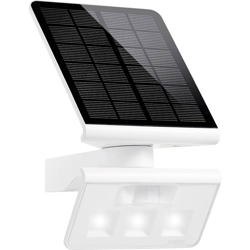 Steinel XSolar L-S LED Solar Light White, 1.2 W, 150 lm, 140° Motion Sensor with 8 m Range, Mono-Crystalline Solar Panel