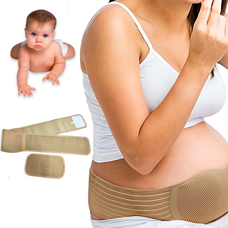 Miniatura 3 de Banda transpirable para el vientre para el embarazo, cinturón de apoyo ajustable para maternidad con extensor extra que proporciona soporte para el